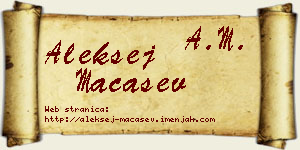 Aleksej Maćašev vizit kartica